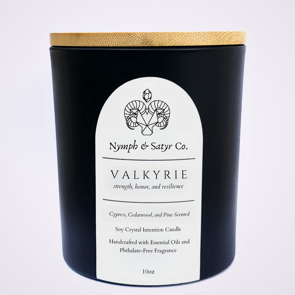 Valkyrie • 10oz Soy Crystal Candle (Black Glass)